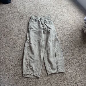 Free People Black and White Striped Wide Leg Pants